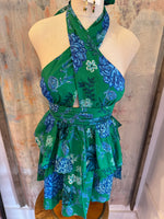 Halter Neck Blue Green Dress