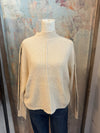 Mock Neck Contrast Seam Pullover Sweater