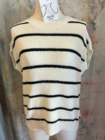 Stripe Short Sleeve Lightweight Sweater Top