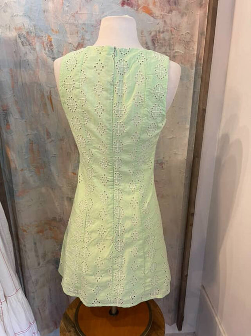 Lime Eyelet Dress with Lining