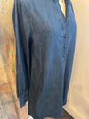 Denim Long Sleeve Half Button Dress