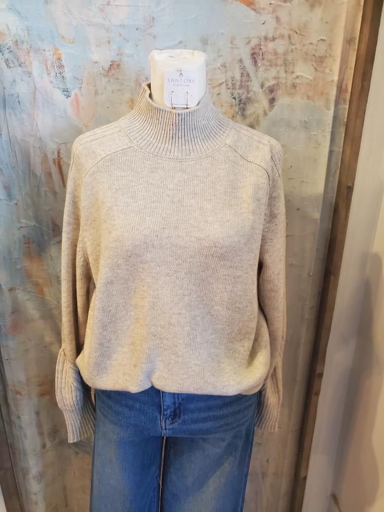 Long Sleeve Oat Beige Sweater Top