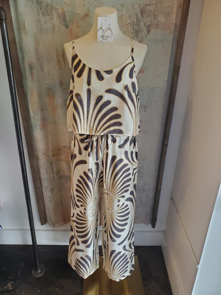 Elastic Waist Print Pants