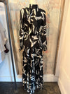 Print Button Down Long Sleeve  Maxi Dress