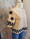 Flower Embroidery Cotton Top