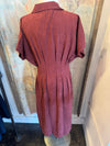 Short Sleeve Striped Maxi Button Down Dress