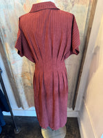 Short Sleeve Striped Maxi Button Down Dress