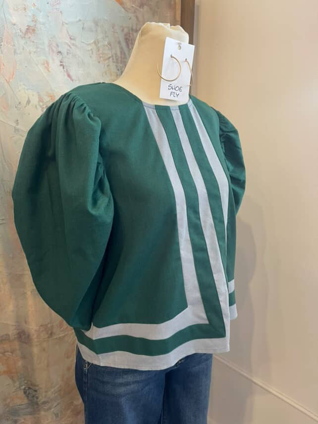 Two Tone 3//4 Sleeve Top