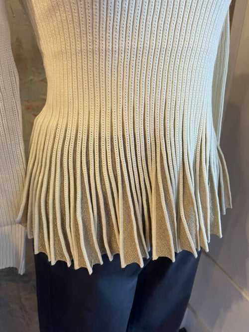 Ivory Gold Peplum Top