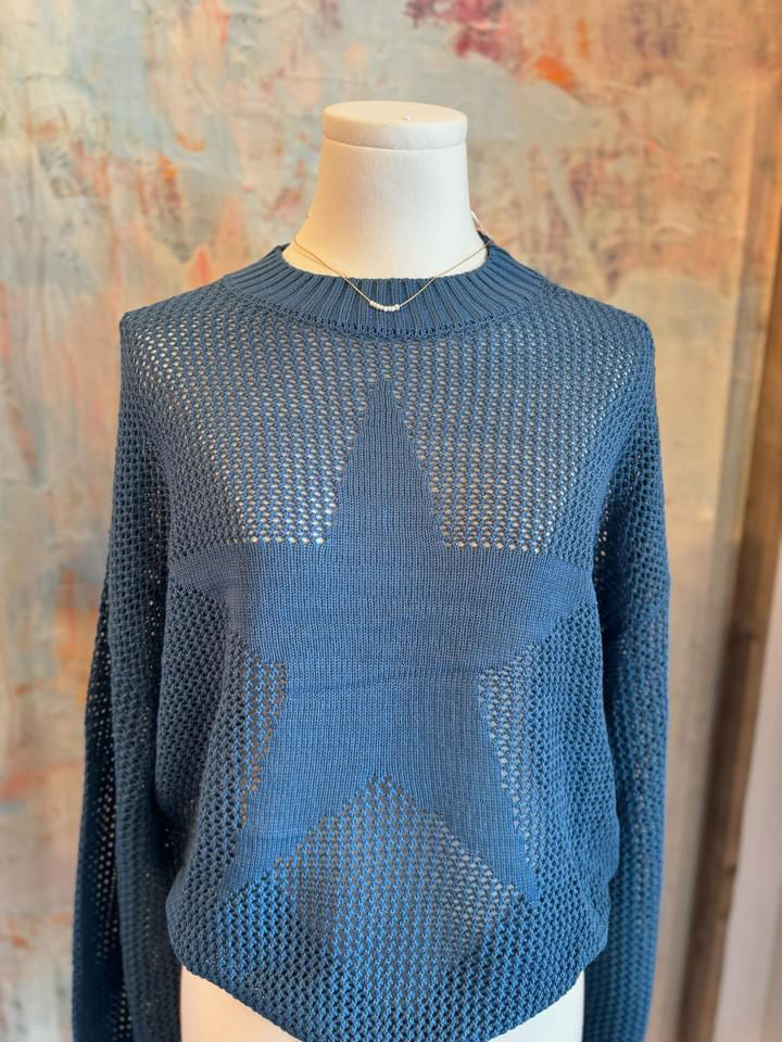 Lightweight Knit Star Sweater Top