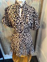 Twist Neck Cheetah Print Dress