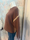 Contrast Stitch Crew Neck Pullover Sweater