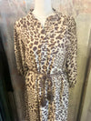 Animal Print Midi Dress with Rope Tie