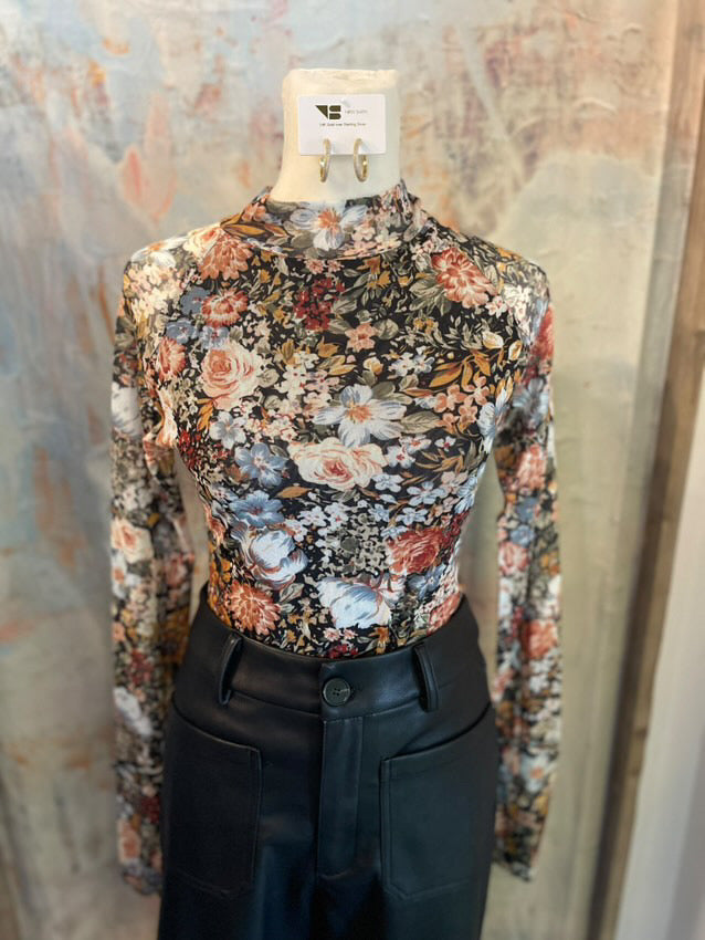 Mesh Layered Floral Top