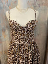 Spaghetti Strap Long Brown Multi Dress