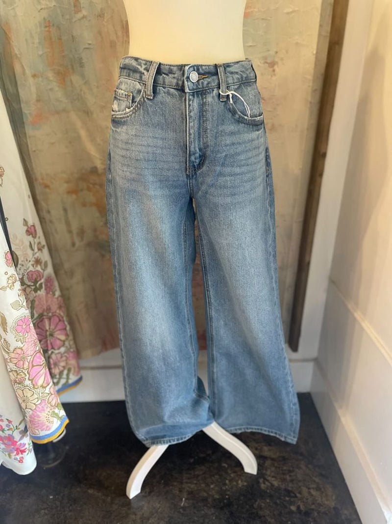 Super High Rise A Line Trouser Wide Leg Jeans