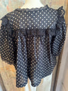 Polka Dot Lace Trim Top