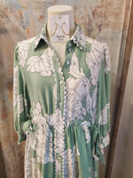 Side Tie Cinch Waist Floral Dress