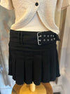 Black Pleat Belt Detail Skirt