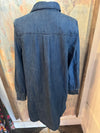 Denim Long Sleeve Half Button Dress