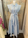 Zip Front Collar Dress with Tie