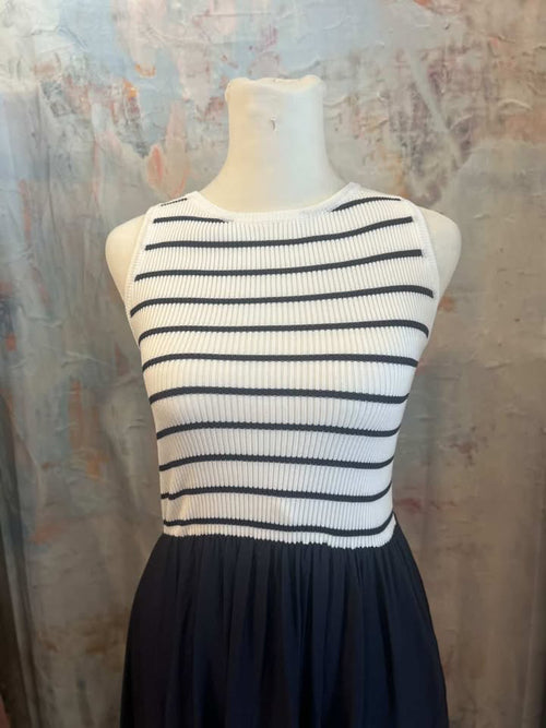 Stripe Tank Sleeveless Midi Dress