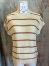Stripe Short Sleeve Lightweight Sweater Top