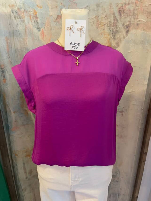 Sheer Contrast Blouse