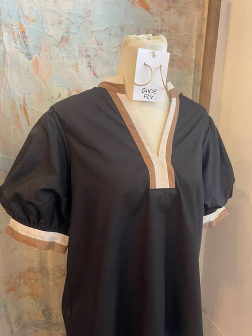 Multi Detail V Neck Top