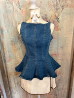 Peplum Denim Top