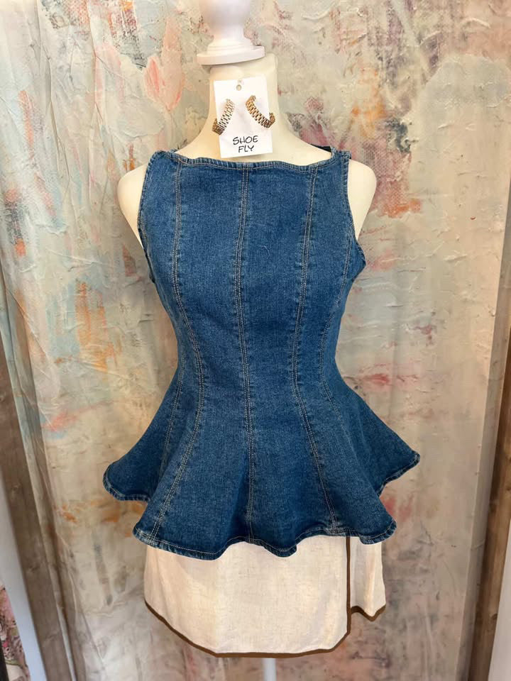Peplum Denim Top