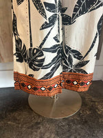 Tropical Print Linen Blend Pants