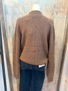 Mock Neck Contrast Seam Pullover Sweater