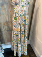 V Neck Flutter Sleeve Maxi Dress