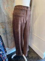 Faux Suede Wide Leg Pant