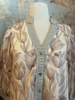 Border Print 3/4 Floral Dress with Pockets