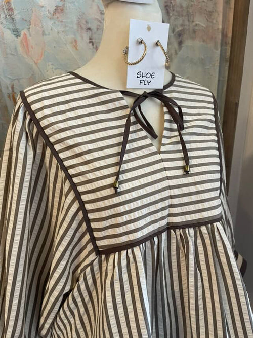 Stripe Peplum Top