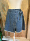 Side Tie Denim Skort