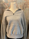 Half Zip Oversized Sweatshirt Top