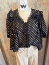 Polka Dot Lace Trim Top