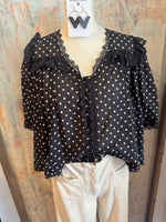 Polka Dot Lace Trim Top