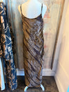 Suede Textured Fabric Long Dress