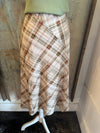 Plaid Lined Elastic Waist Skirt