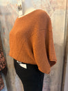 Short Sleeve Knit Rust Sweater Top