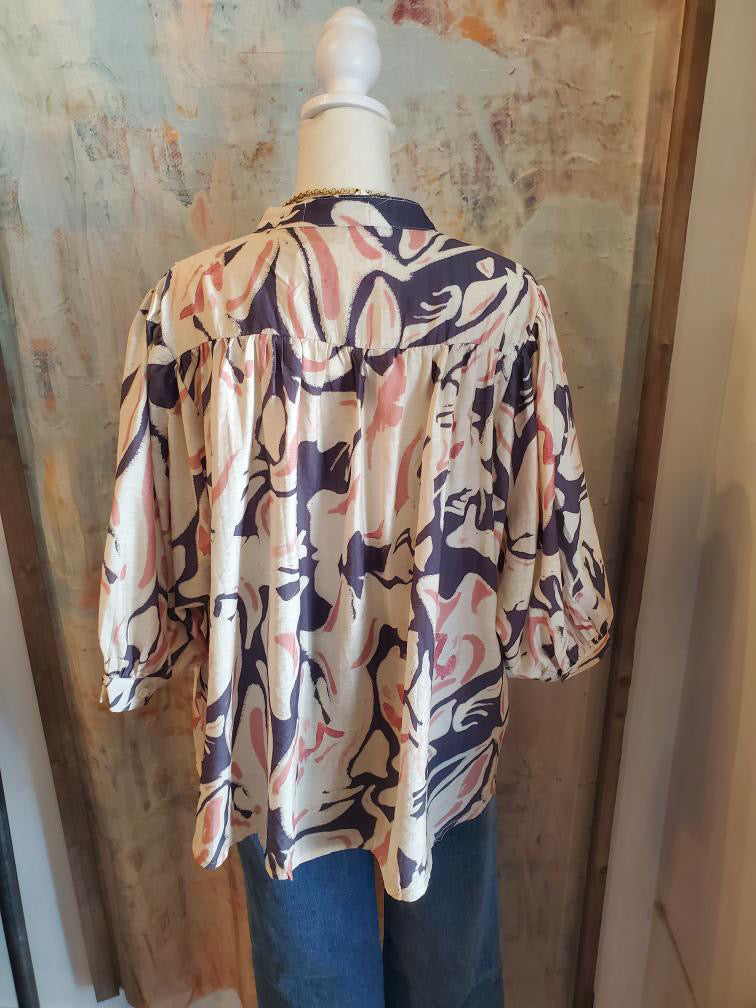 3/4 Sleeve Printed Top