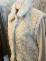 Knit Fur Jacket with Contrast Sleeve