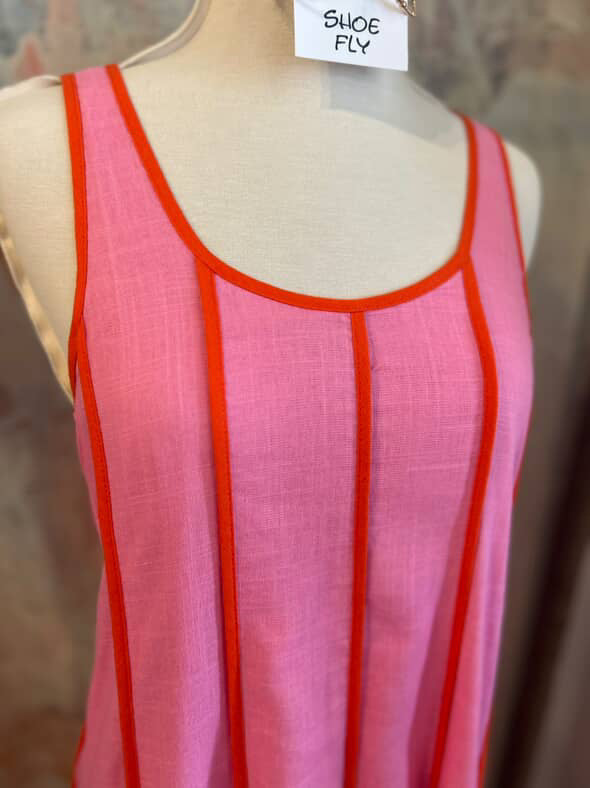 Sleeveless Striped Midi Panel Dress