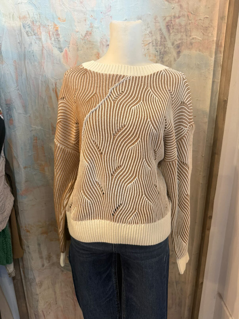 Two Tone Effect Sweater Top