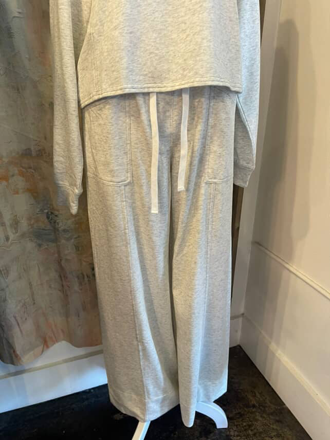 Light Grey Elastic Waist Tie Pant
