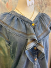 V Neck Tencel Ruffle Trim Overlay Top